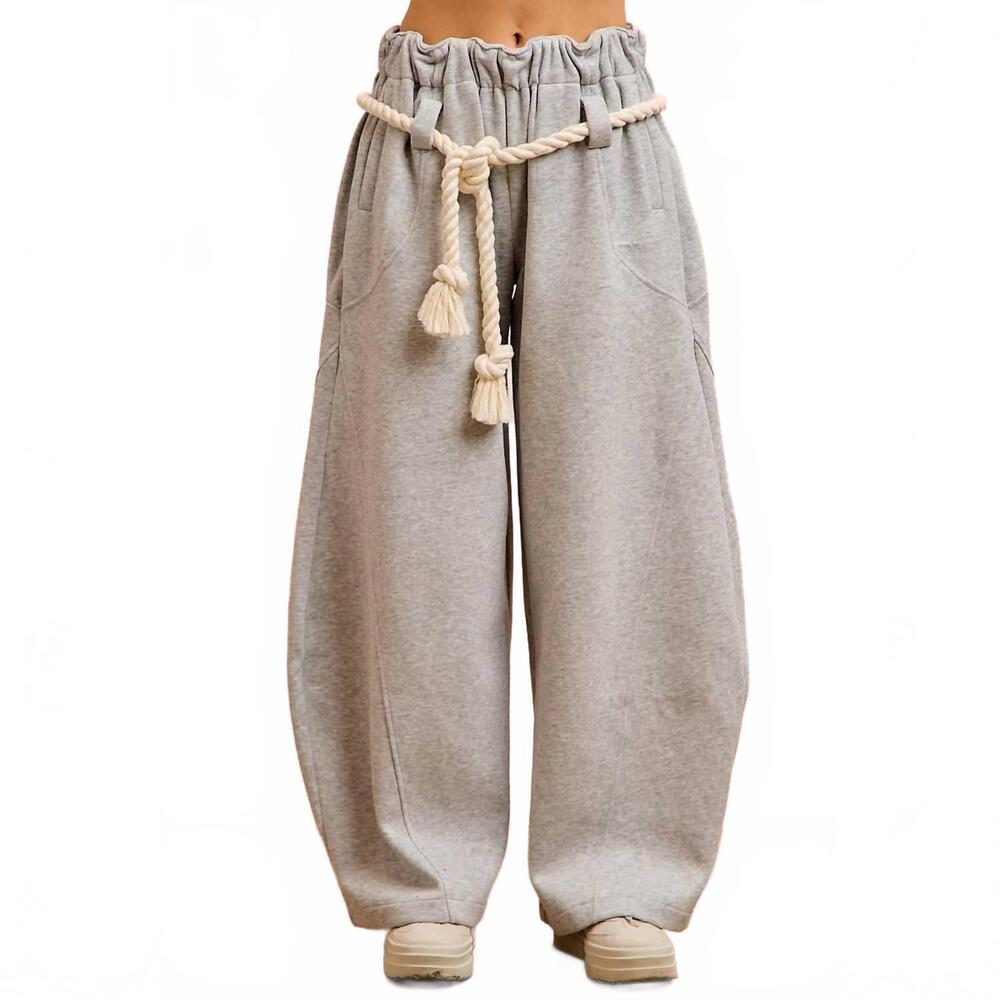 NEW BIBI first class barrel sweatpants in heather grey